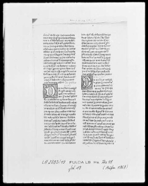 Defensor, Liber Scintillarum — Zwei Initialen D(ominus dicit), Folio 19recto