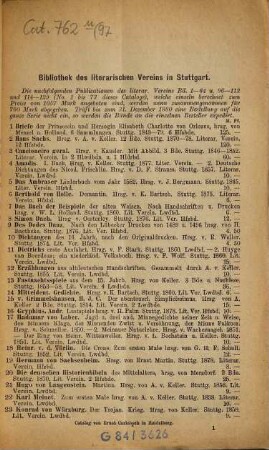 Antiquarisches Bücherverzeichnis. 97. 1880