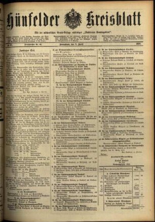 Ausgabe vom Samstag, den 08. April 1916.