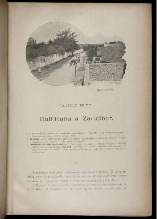 Capitolo Primo. Dall' Italia a Zanzibar.