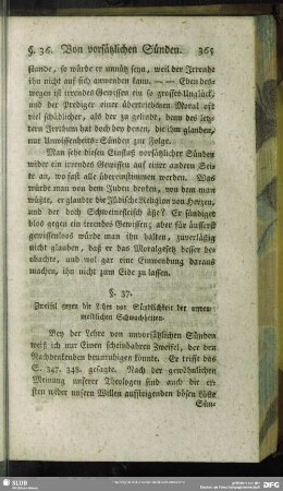 §. 37. Zweifel gegen die Lehre von Sündlichkeit der unvermeidlichen Schwachheiten
