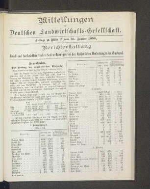 Beilage zu Stück 2 vom 25. Januar 1898.