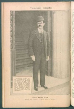 Doctor Manuel Derqui, rector del Colegio Nacional Mariano Moreno - [Retrato] : Transeúntes conocidos