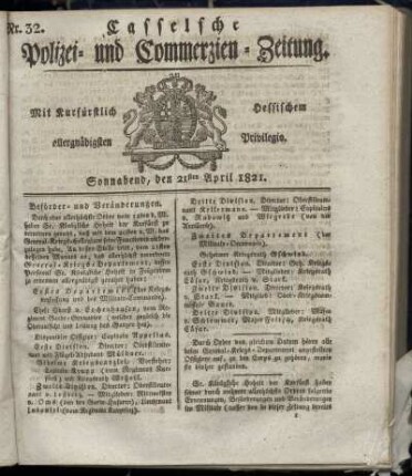 Nr. 32, Sonnabend den 21sten April. 1821