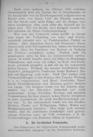 9. Die kirchlichen Freischulen.