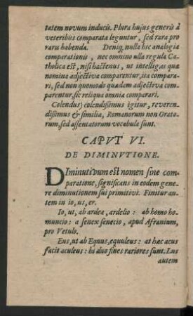 Caput VI. De Diminutione.