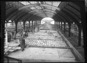 Bau des Badischen Bahnhofs in Basel