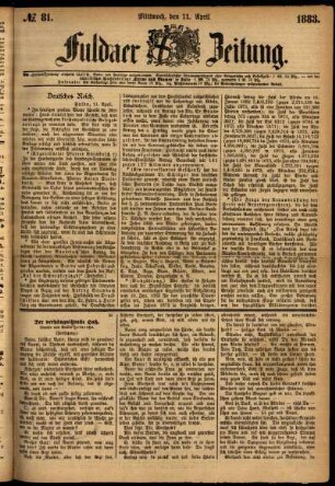 Ausgabe vom Mittwoch, den 11. April 1883.