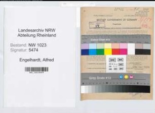 Entnazifizierung Alfred Engelhardt , geb. 24.06.1897 (Verw.Inspektor)