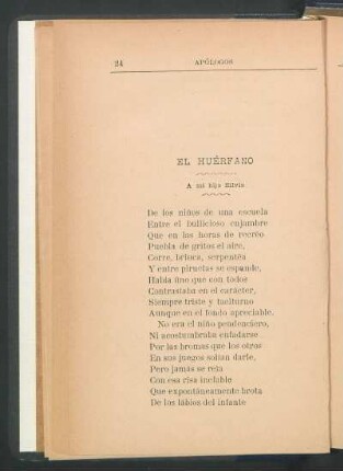 El huérfano : A mi hijo Silvio