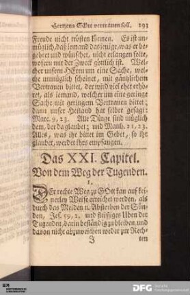 Das XXI. Capitel.