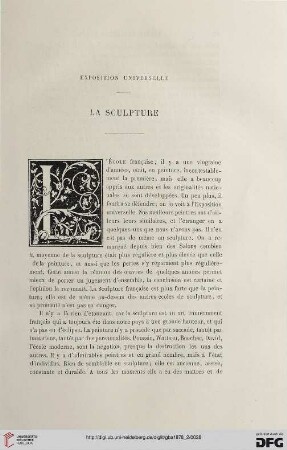 2. Pér. 18.1878: La sculpture, [1] : exposition universelle
