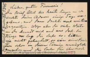 Briefkarte an Ferruccio Busoni : 02.03.1901