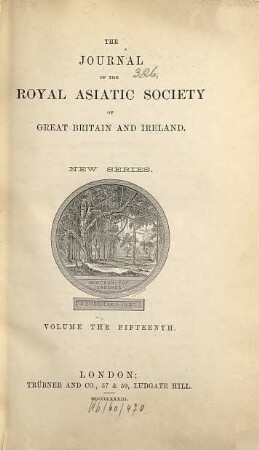 Journal of the Royal Asiatic Society. 15. 1883
