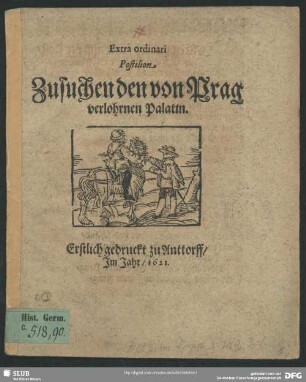 Extra ordinari Postilion zu suchen den von Prag verlohrnen Palatin