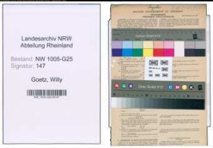 Entnazifizierung Willy Goetz , geb. 14.06.1901 (Drogist)