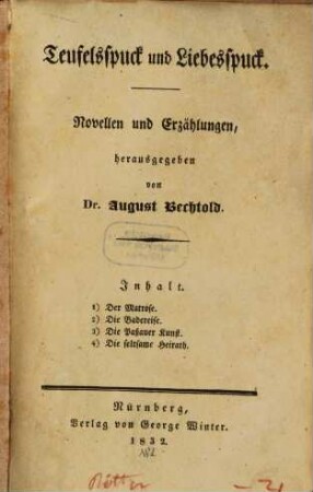 Teufelsspuck und Liebesspuck : Novellen und Erzählungen