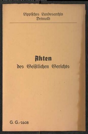 Haußman Stecher (Stecker) zu Heiden gegen Elisabeth Dröge zu Heiden, wegen einer Eheklage
