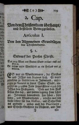 2. Cap. Von dem Christenthum überhaupt/ und desselben Beweggründen.