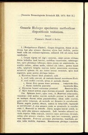 Generis Helops specierum methodicae dispositionis tentamen