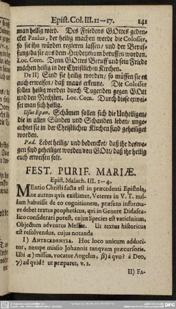 Fest. Purif. Mariae. Epist. Malach. III. 1-4