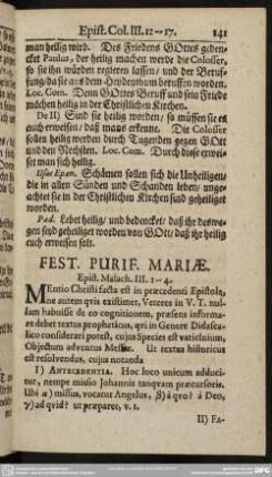 Fest. Purif. Mariae. Epist. Malach. III. 1-4