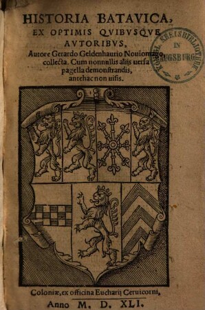 Historia batavica : ex optimis quibusque autoribus collecta