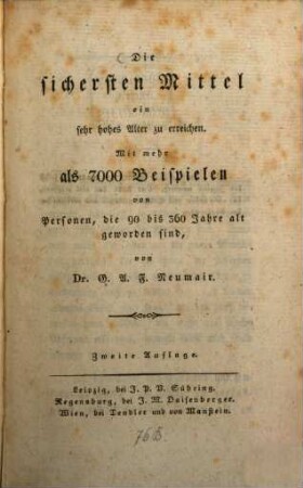 Die sichersten Mittel ein sehr hohes Alter zu erreichen