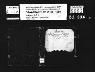 Gültbuch des Bronnbacher Hofs zu Würzburg