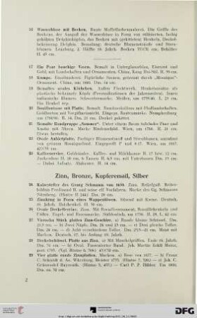 Zinn, Bronze, Kupferemail, Silber (Nr. 24-43)