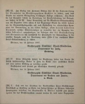28. Ministerial-Bekanntmachung, den Wechsel in der Hauptagentur der Norddeutschen Feuer-Versicherungs-Gesellschaft zu Hamburg betreffend