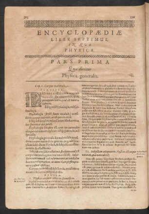 Encyclopaediae Liber Septimus, In Quo Physica.