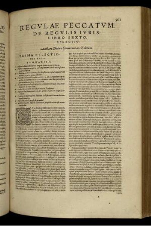 Regvlae peccatvm. De regvlis ivris, libro sexto, relectio