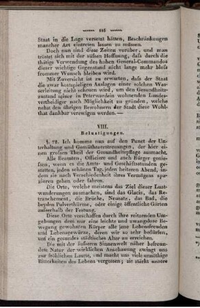 VIII. Belustigungen