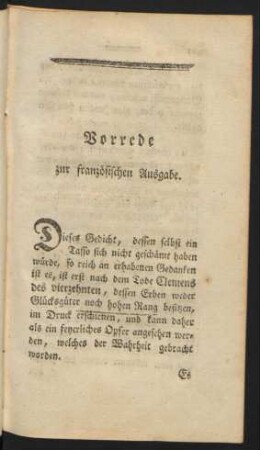 Vorrede zur französischen Ausgabe