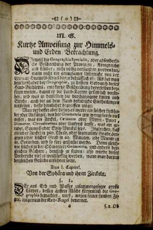 Kurtze Anweisung zur Himmels- und Erden-Betrachtung.