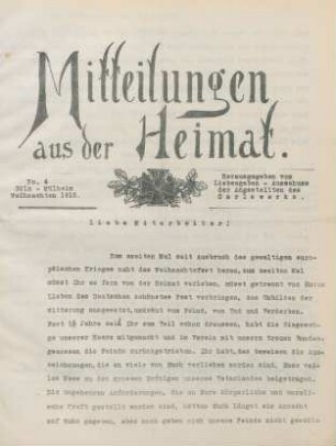 4.1915: Mitteilungen aus der Heimat