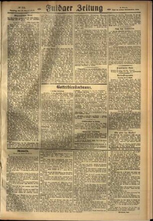 Zweite Ausgabe vom Samstag, den 25. August 1928.