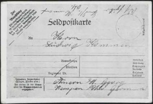 [Peter Hommen an Ludwig Hommen in Amern]