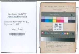 Entnazifizierung Ernst Metz , geb. 23.04.1906 ()
