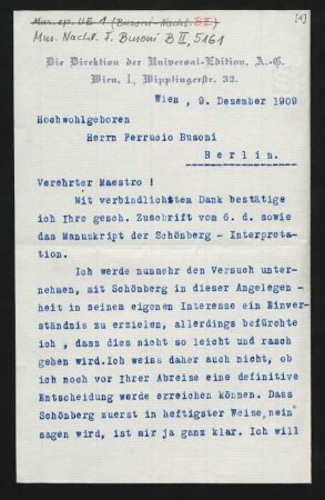 Brief an Ferruccio Busoni : 09.12.1909