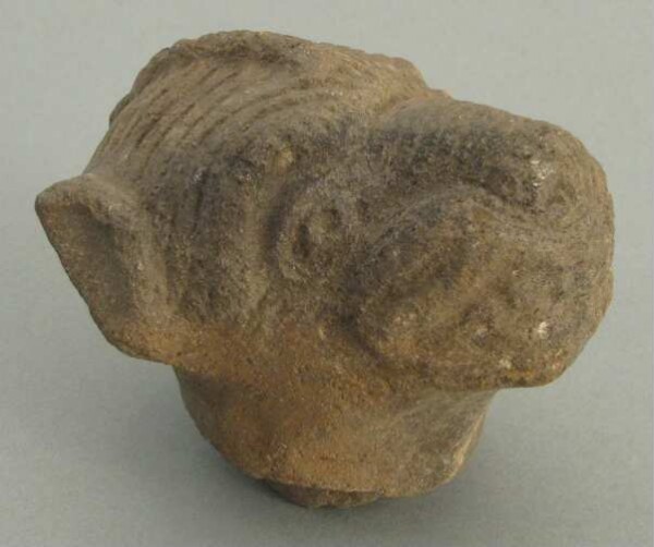 Animal head made of clay