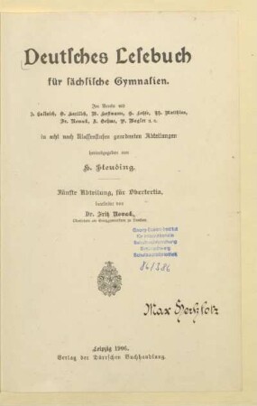 Abteilung 5 = Obertertia, [Schülerband]: [Abteilung 5 = Obertertia, [Schülerband]]