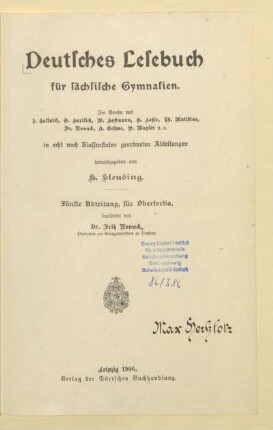 Abteilung 5 = Obertertia, [Schülerband]: [Abteilung 5 = Obertertia, [Schülerband]]