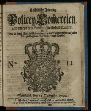 Nro. LI, Montags, den 21. Decembr. 1750
