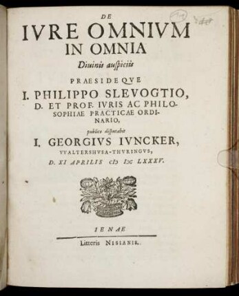 De Iure Omnium In Omnia Divinis auspiciis