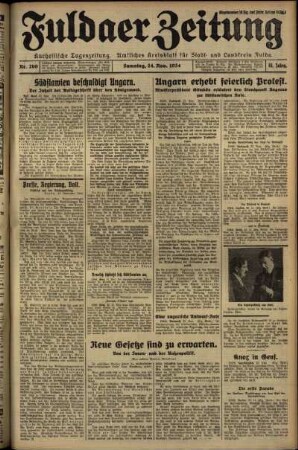 Ausgabe vom Samstag, den 24. November 1934.