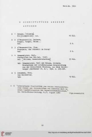 D. Schriftstücke anderer Autoren
