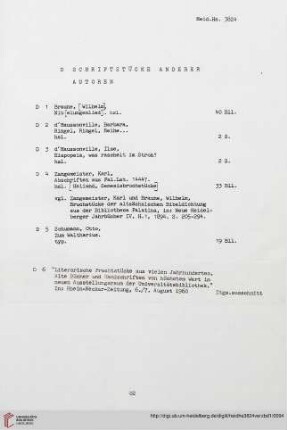 D. Schriftstücke anderer Autoren