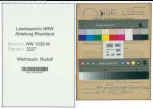 Entnazifizierung Rudolf Weihrauch , geb. 13.01.1903 (Bankbeamter)